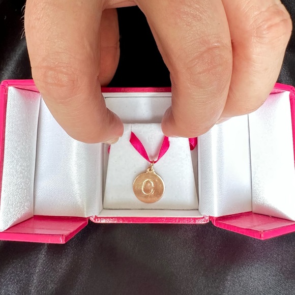 Minimalist Jewelry…Helen Ficalora "C" Alphabet Charm lovingly hand craft… - Picture 2 of 10